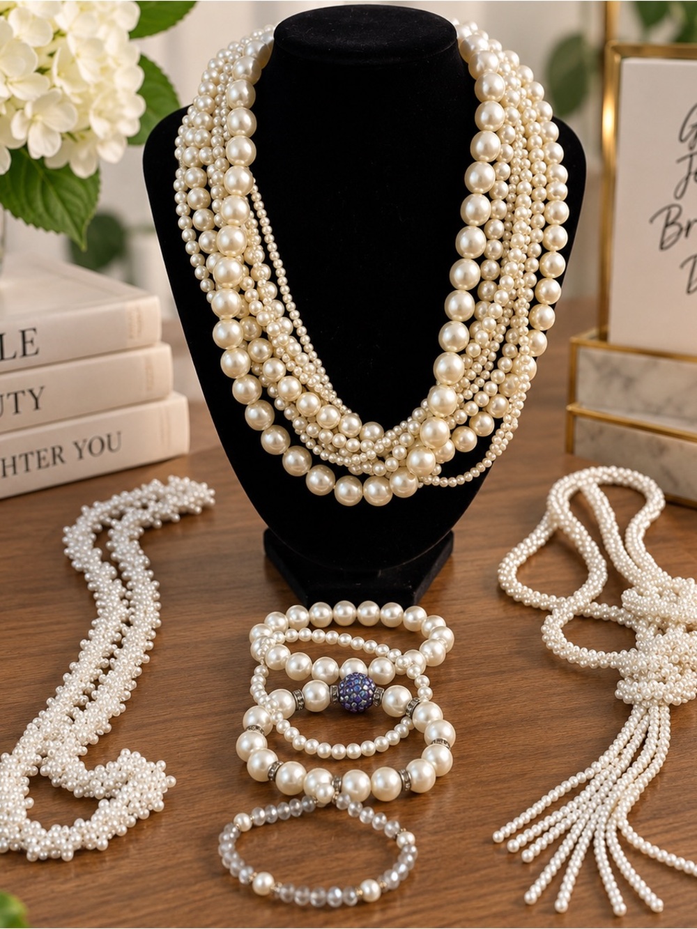 Ivory Pearl Fashion Jewelry Bundle – Statement Necklaces & Bracelets